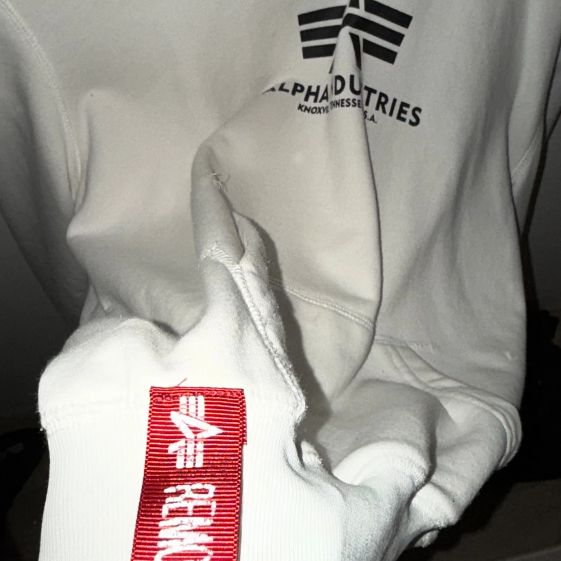 Vit hoodie från Alpha Industries L - 3