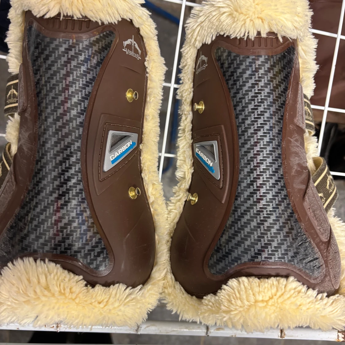 Bruna Veredus ridhandskar med fuskpäls - 1