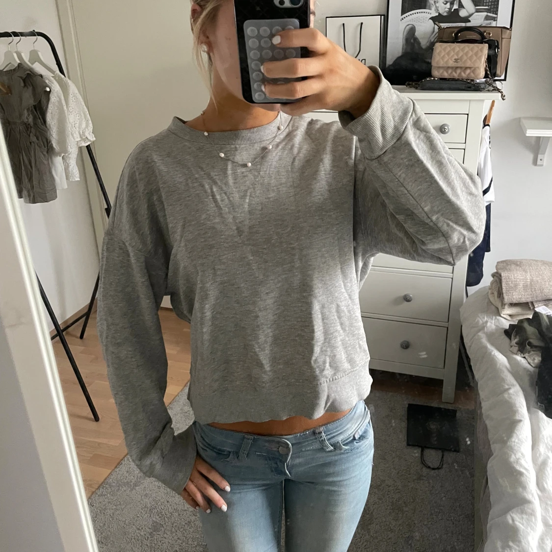 Grå loose sweatshirt i bomull - 1