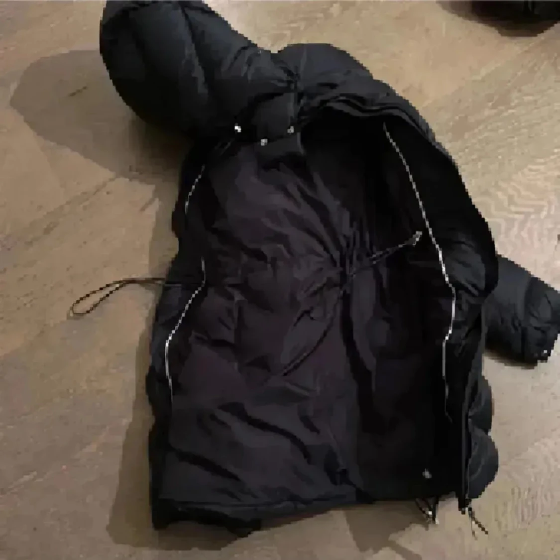 Mörkblå Gant lång pufferjacka med huva - 2