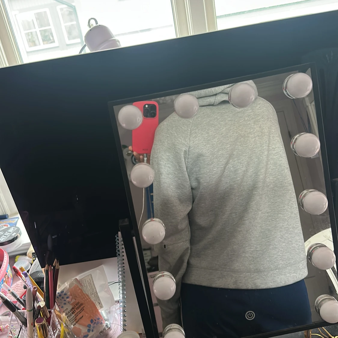 Grå Nike Tech hoodie med dragkedja - 1