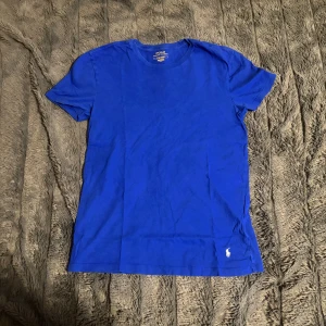 Blå t-shirt från Polo Ralph Lauren - Snygg blå t-shirt från Polo Ralph Lauren i klassisk modell med rund hals och korta ärmar. Tillverkad i mjuk bomull och har den ikoniska vita logon broderad nertill. 