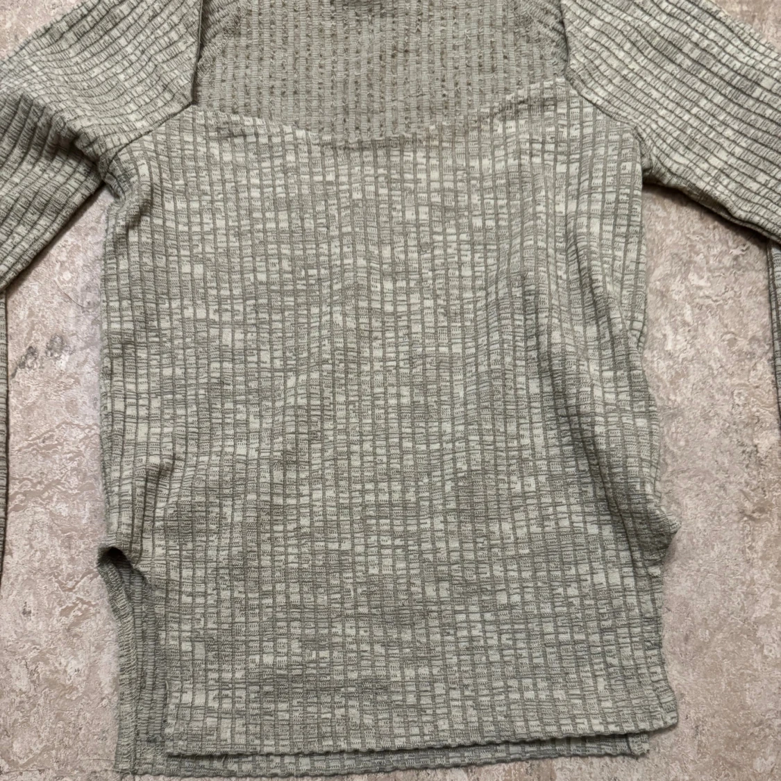 Beige ribbad långärmad topp Gina Tricot - 1