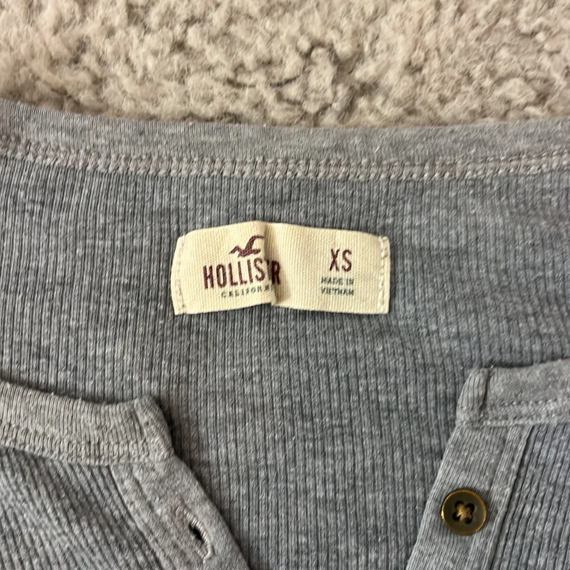 Grå ribbad topp från Hollister XS - 2