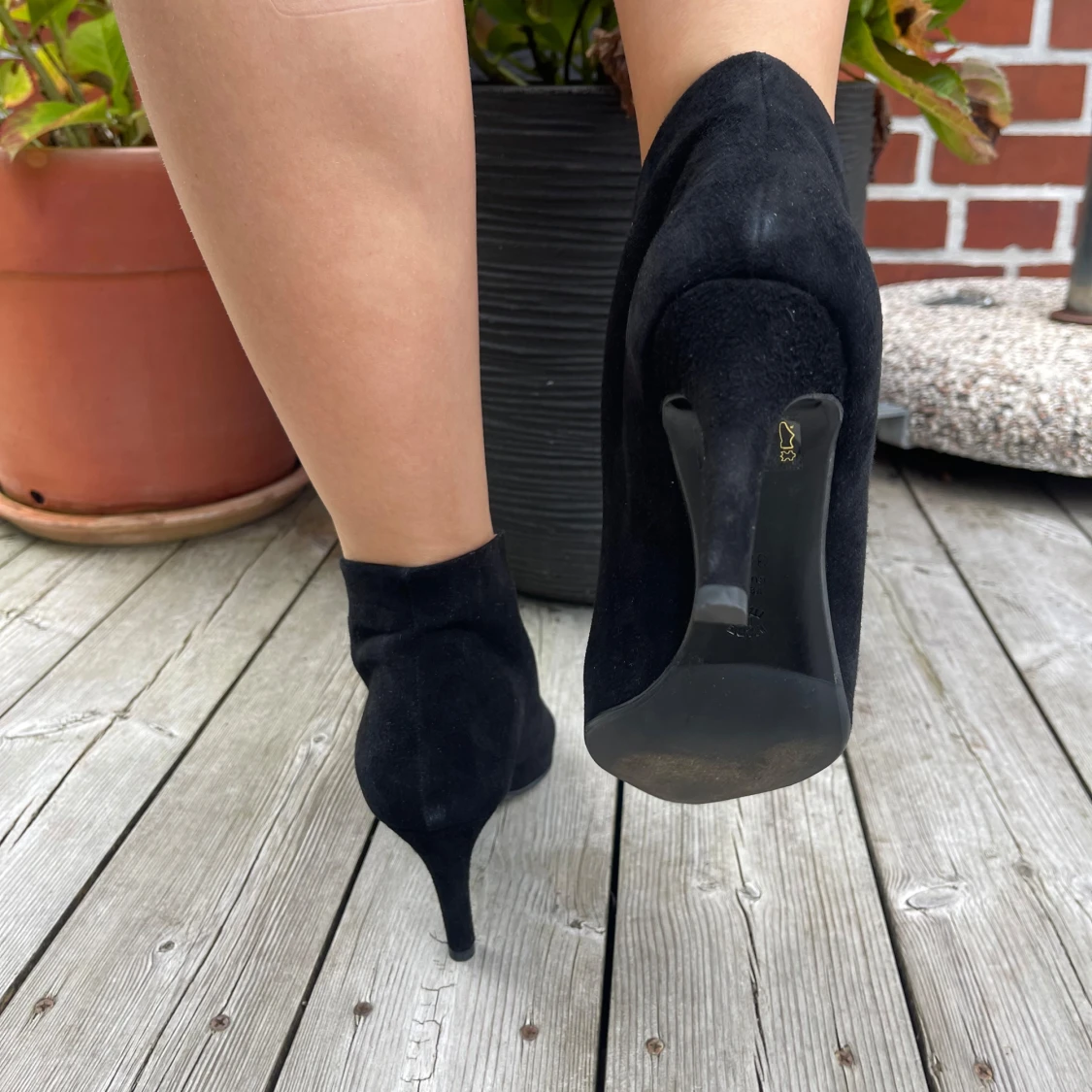 Svarta mocka stövletter med klack - 3