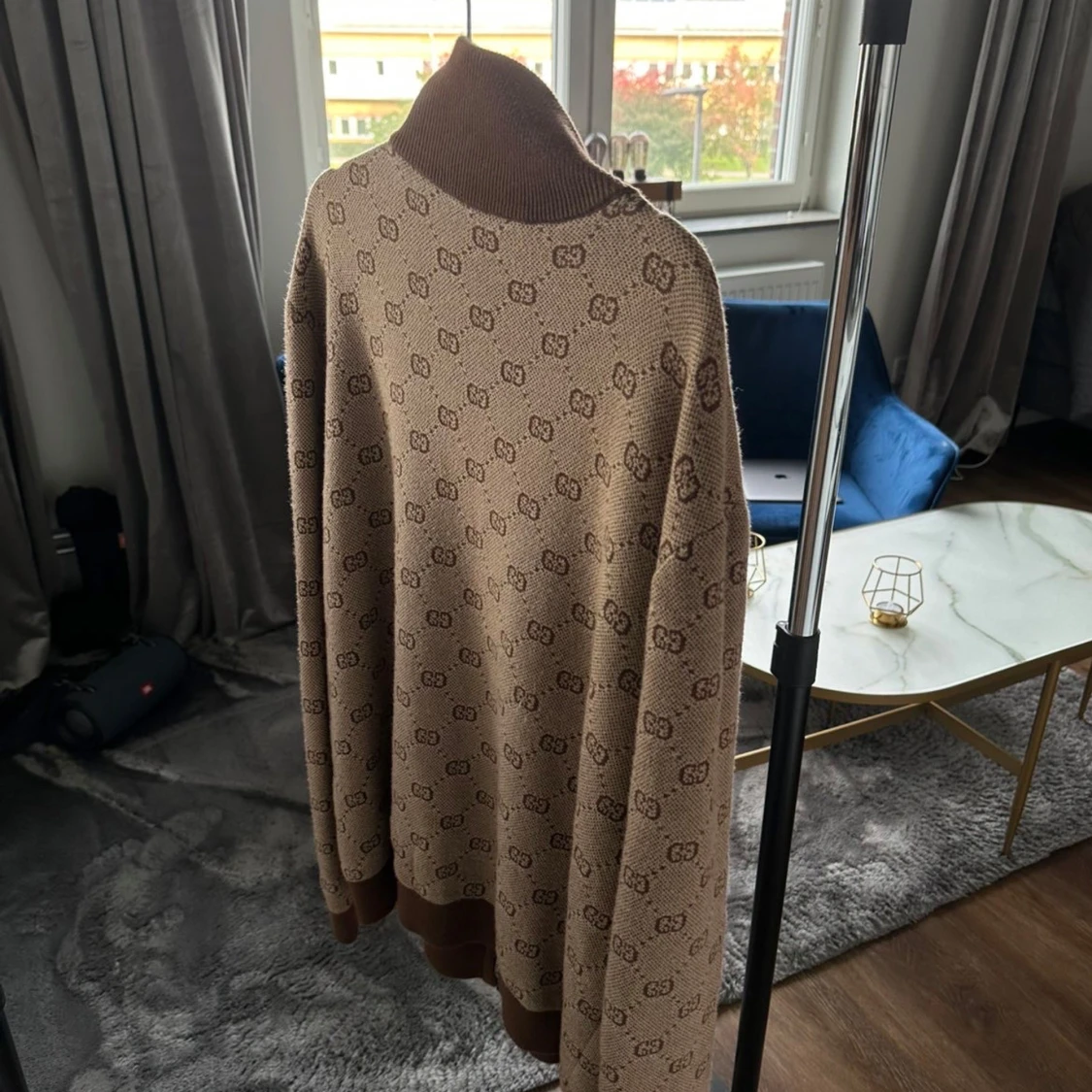 Gucci Beige polotröja med GG-mönster  - 1