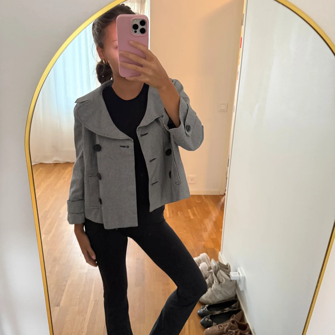 Grå rutig skepparkavaj - 2