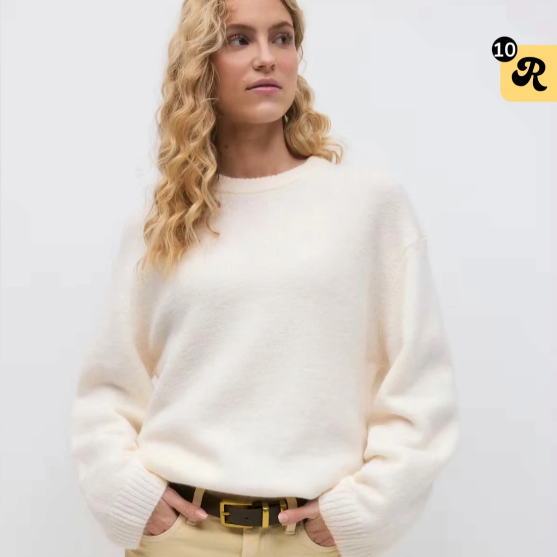 Vit stickad tröja från Gina Tricot - 3