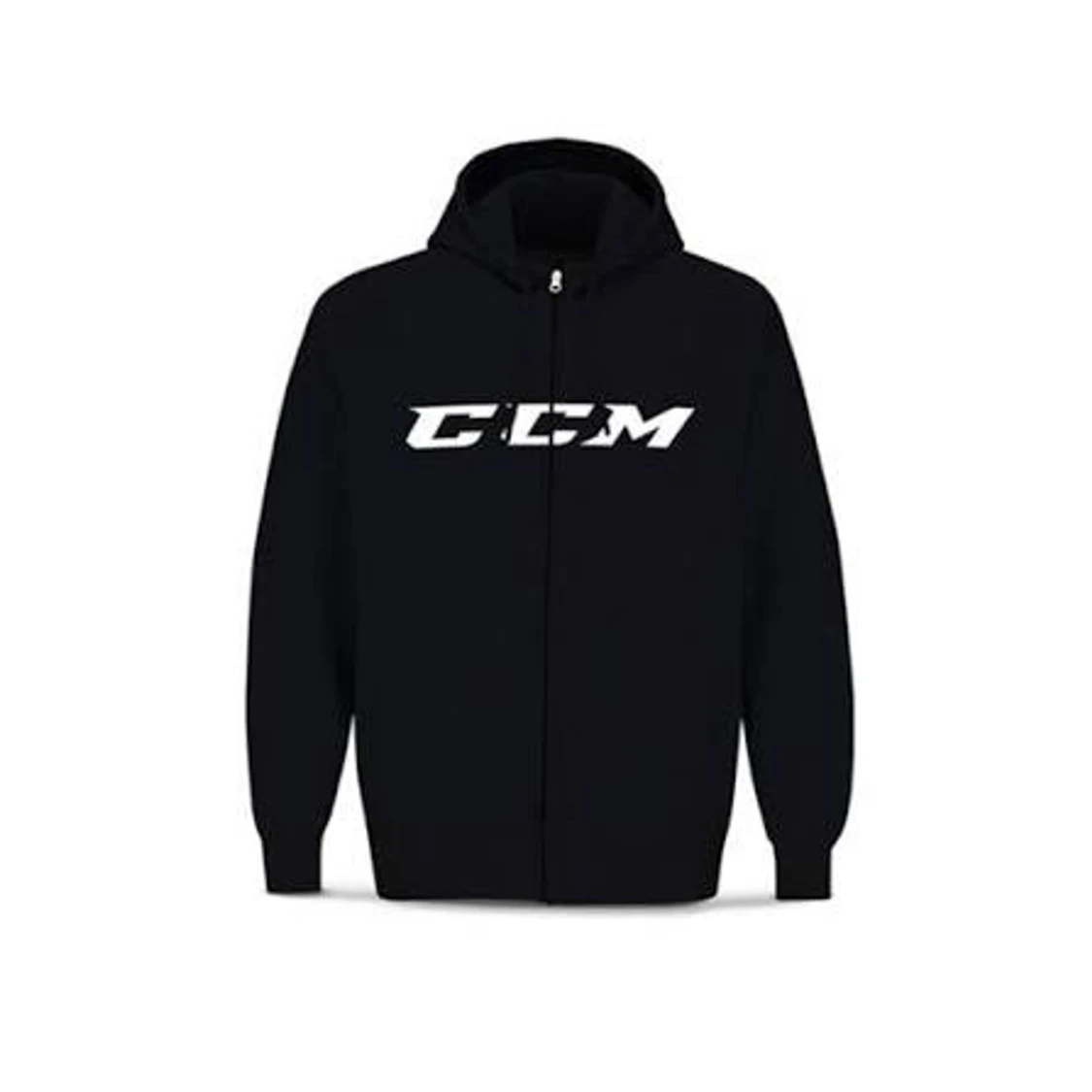 Svart hoodie från CCM med dragkedja