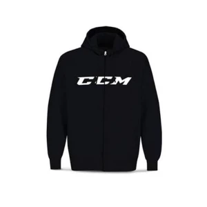Svart hoodie från CCM med dragkedja - Svart hoodie från CCM med vit logga framtill. Tröjan har huva, lång ärm och hel dragkedja. Perfekt för dig som gillar sportig och avslappnad stil.