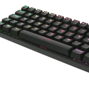 Deltaco Gaming Mini RGB Mekaniskt Tangentbord - Kompakt mekaniskt tangentbord med RGB-belysning, perfekt för gaming och skrivbord med begränsat utrymme. USB-C anslutning, tydliga och responsiva tangenter. Tangentbordet ser ut att vara i mycket gott skick utan synligt slitage eller defekter.