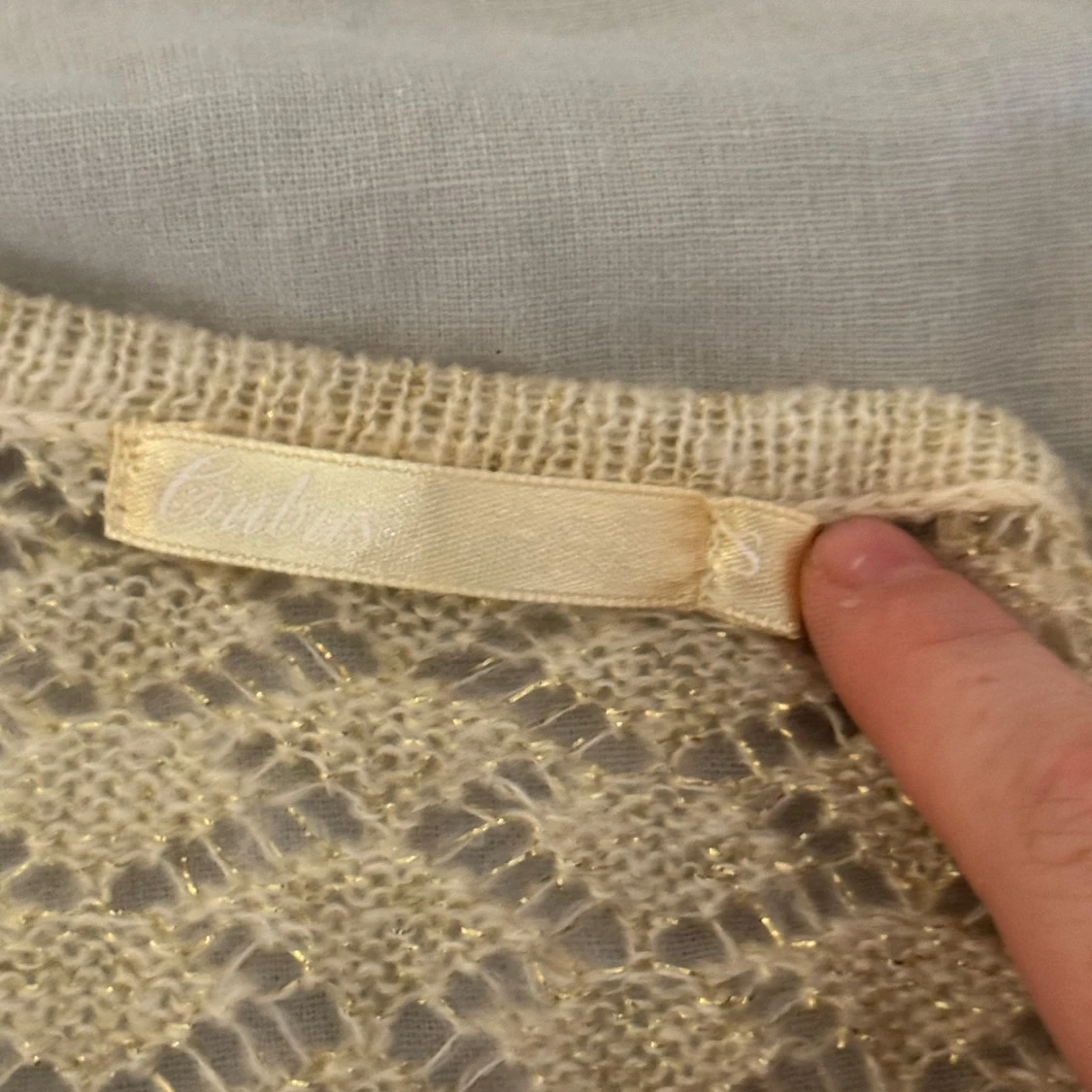 beige glittrig cardigan - 3