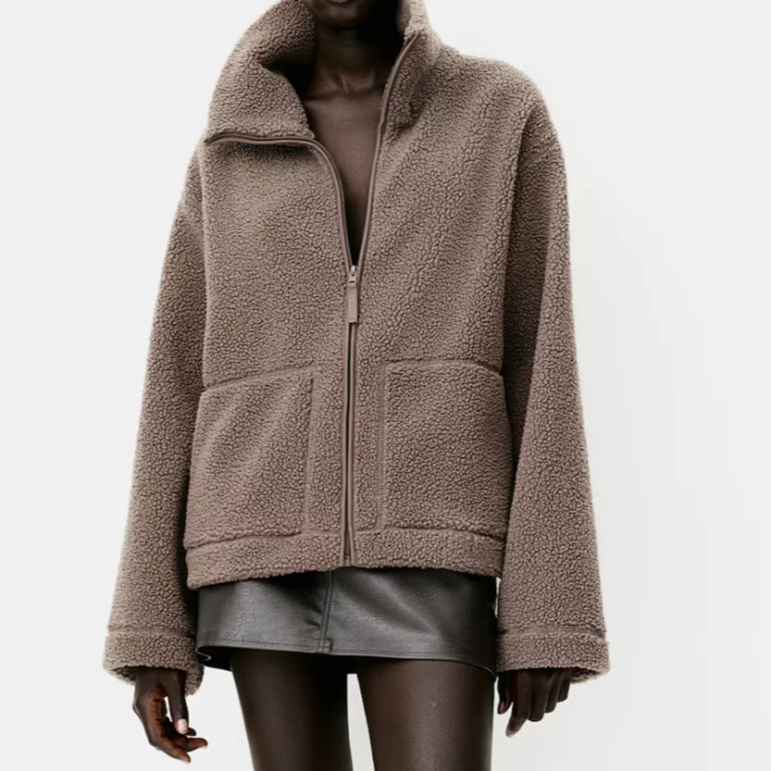 Brun fluffig jacka  - 2