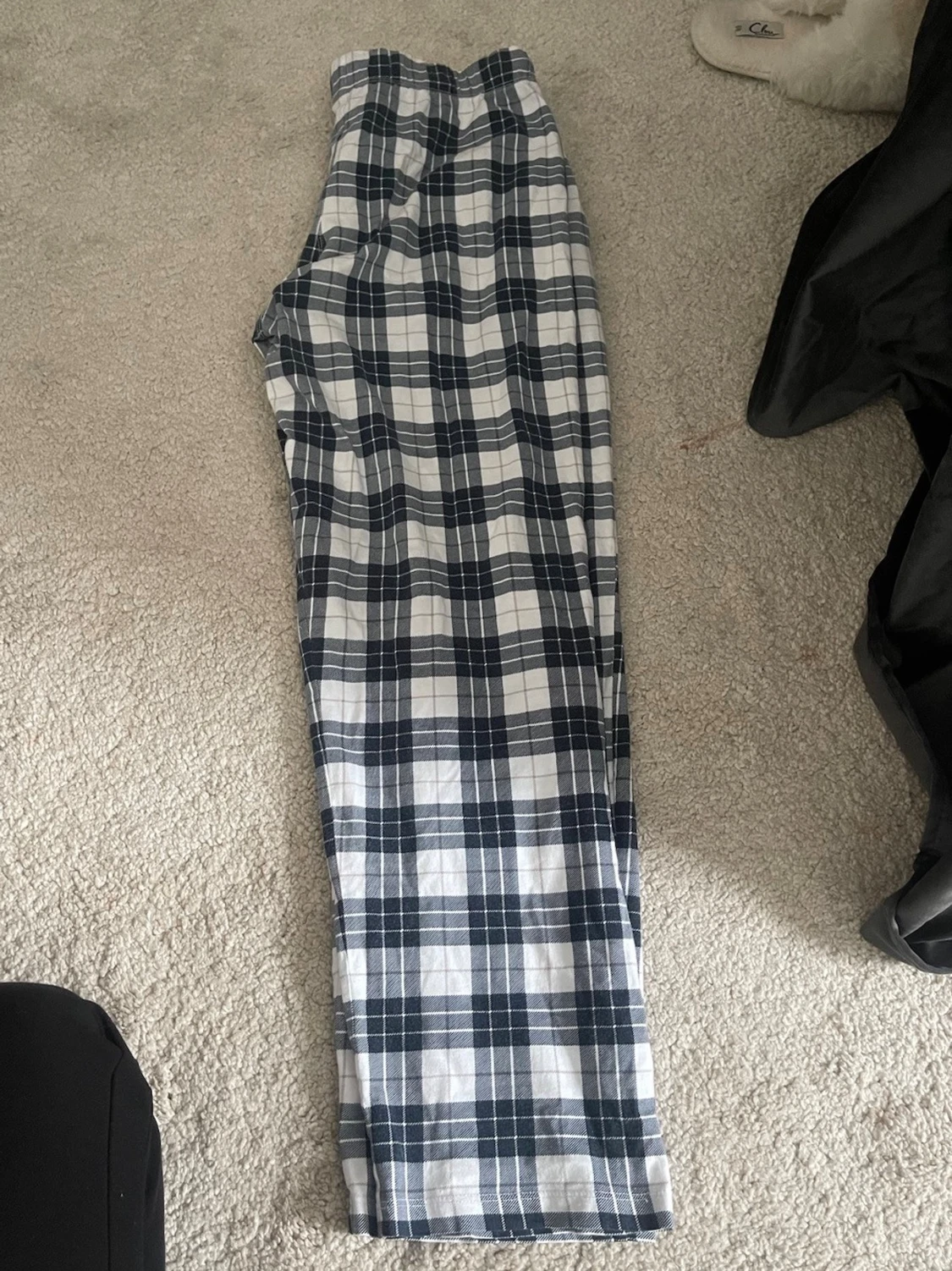 Rutiga pyjamasbyxor i bomull - 1