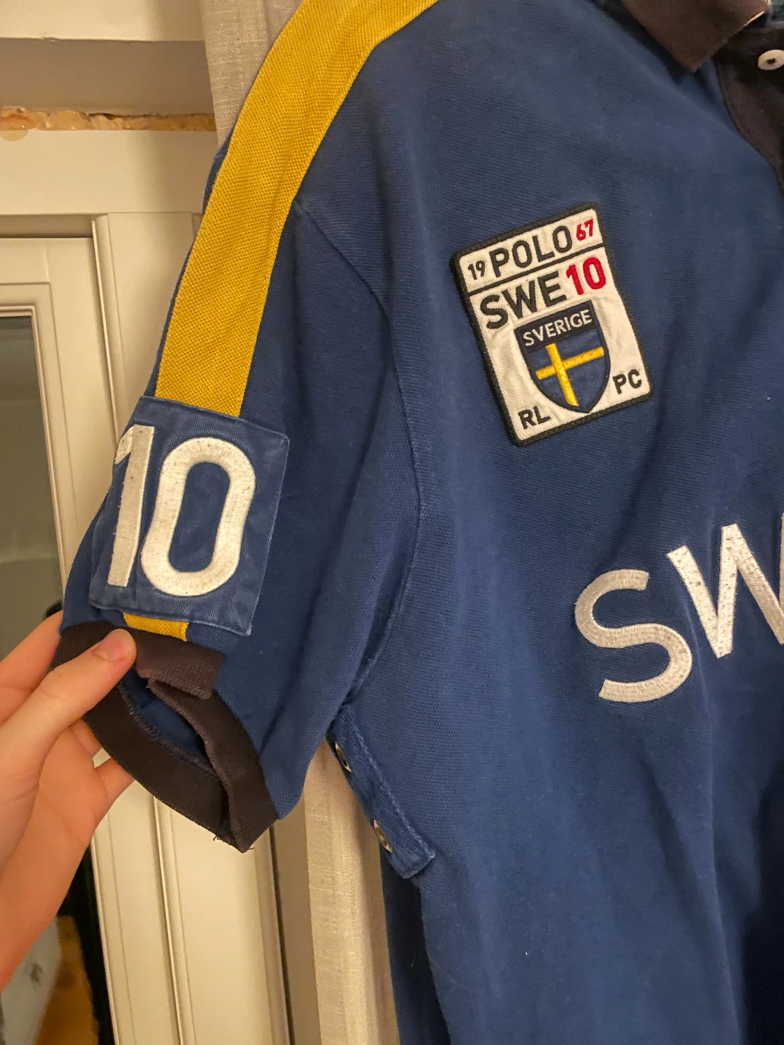 Ralph Lauren blue yellow Sweden polo shirt chief keff pike  - 3