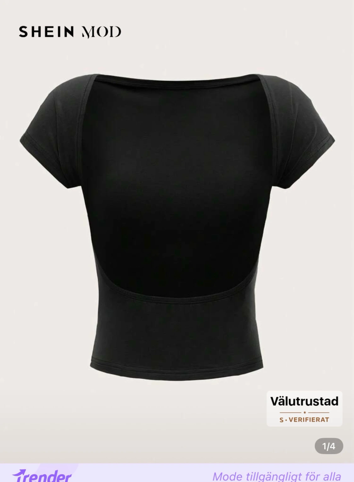 Svart croppad topp från SHEIN MOD - 1