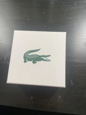 Lacoste silverfärgat armband - Snyggt armband från Lacoste i silverfärgat rostfritt stål med länkdesign och graverad krokodillogo på mittdelen. Kommer i original ask och vit tygpåse med logga. Perfekt accessoar för dig som gillar stilrena detaljer och ikoniska märken.