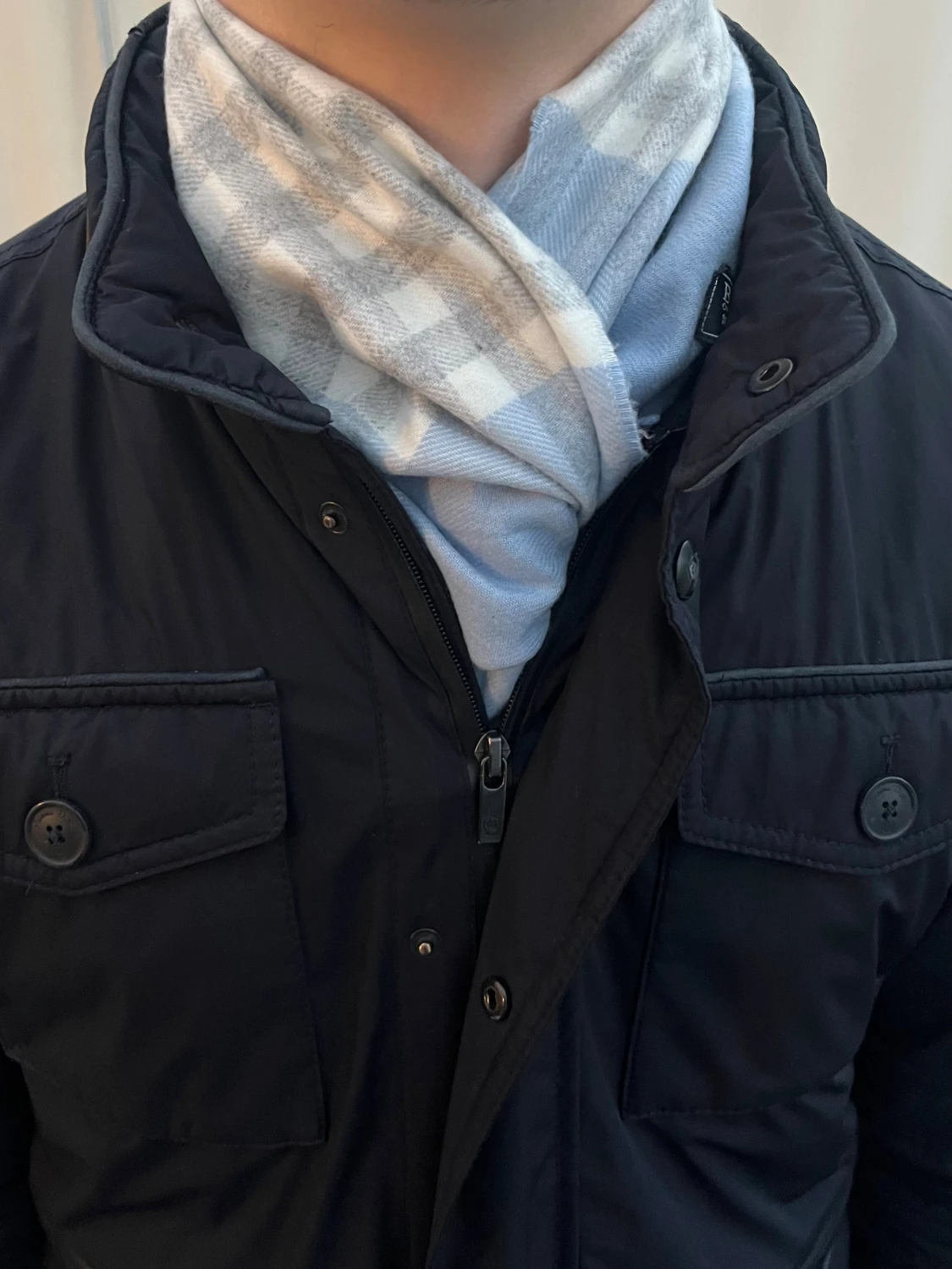 Ljusblå rutig halsduk från Burberry - 1