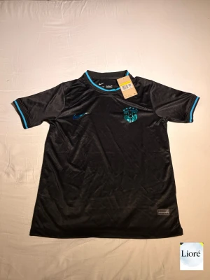 Brazil Fotbollströja Svart Special Nike Glansig Logga Herr S - Säljer en unik Brasilien-tröja i svart med glansig Brasilien-logga på bröstet. Speciellt Nike-märke på framsidan gör tröjan extra unik. Perfekt för fotbollsfans, samlare eller vardagsbruk.    - Lag: Brasilien   - Typ: Fotbollströja   - Färg: Svart   - Storlek: S - Skick: Ny    Snabb och trygg frakt. Passa på innan den försvinner!