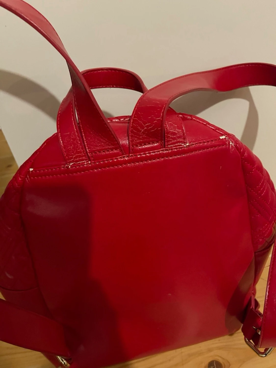 Röd quiltad ryggsäck Love Moschino - 4