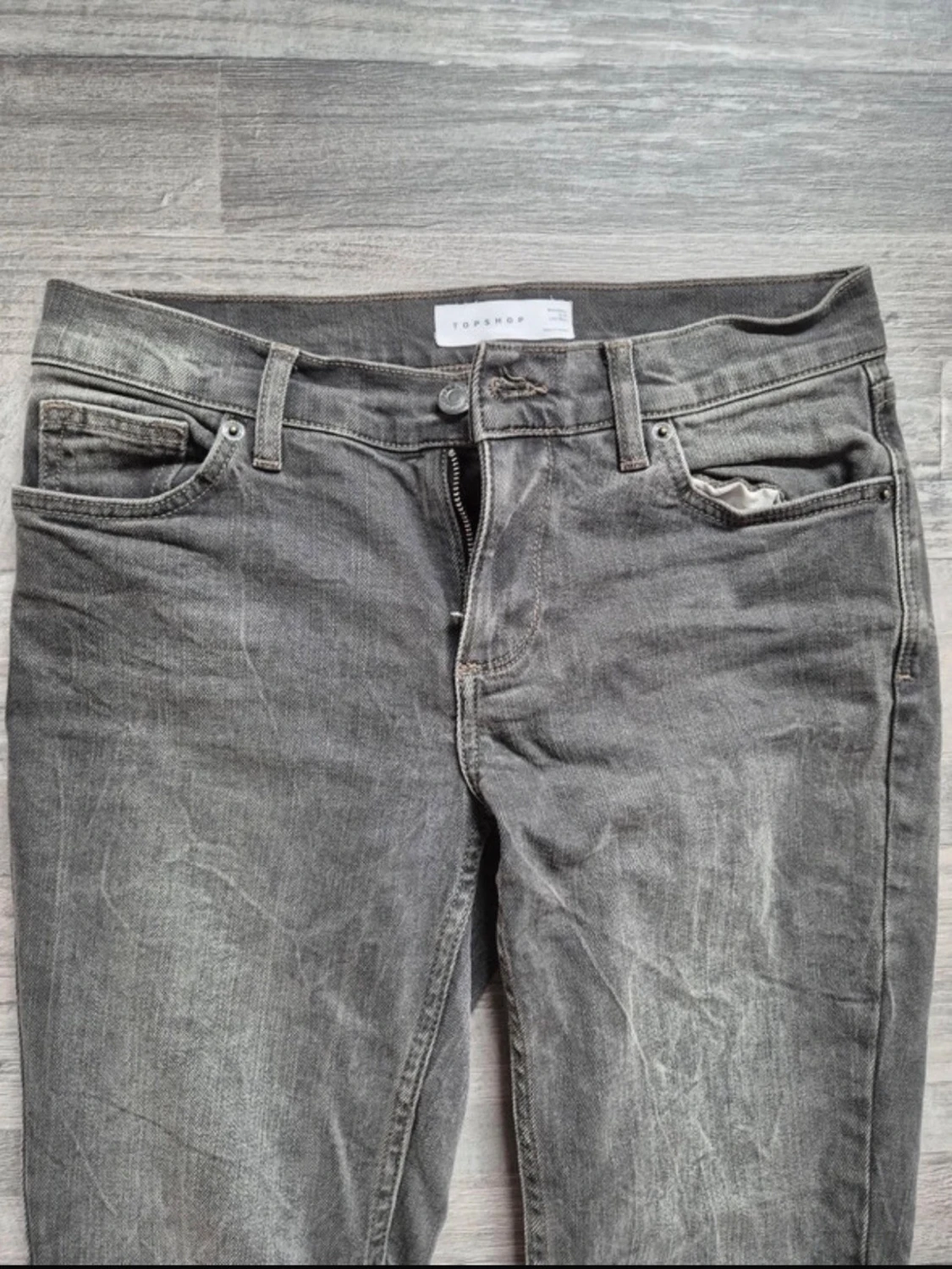 Grå bootcut jeans från Topshop - 1