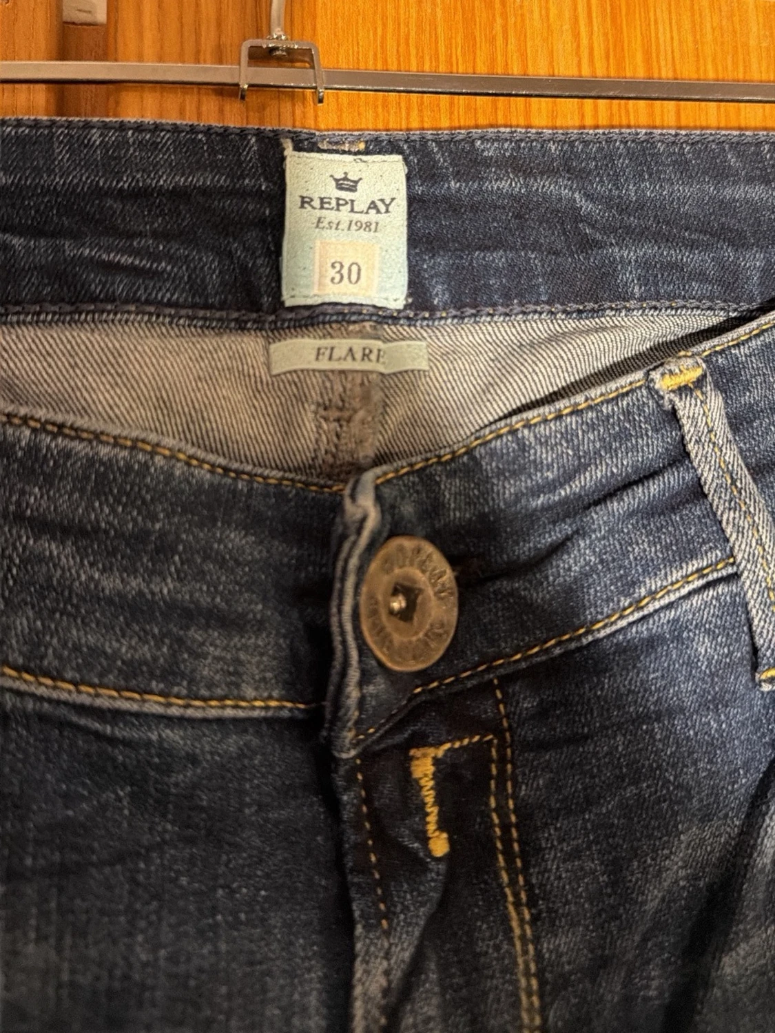  Replay flare jeans, storlek 30 blå denim - 1