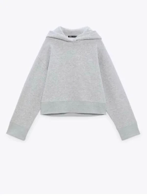 Ljusgrå hoodie - Säljer en ljusgrå lite cropad hoodie från Zara i storlek S💕 