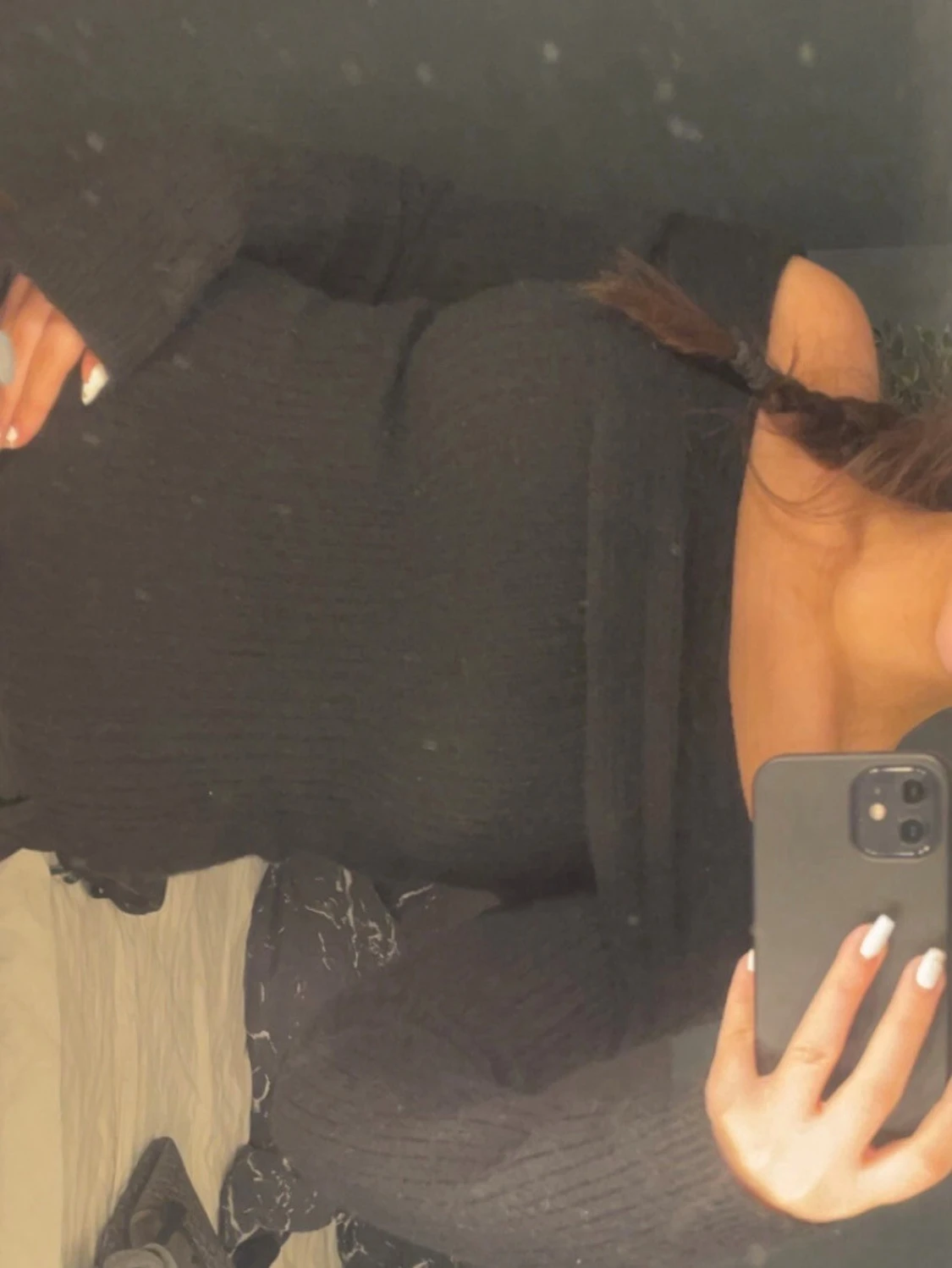 Svart offshoulder stickad topp - 2