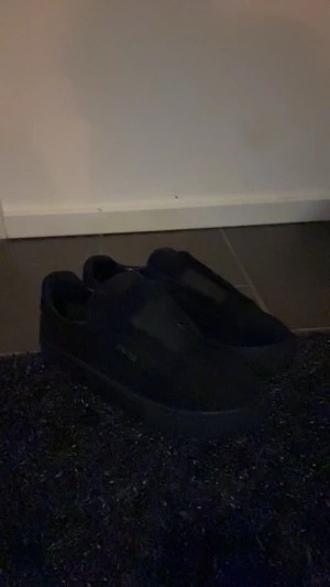 Svarta Arigato - Ett par hel svarta Axel Arigato skor, storlek 41, men passar 41,5-42 oxå. Har haft dom över sommaren, används hit o dit men inte så mycket, bild två ser värre ut än va de är, tog den me blixt. Säljer dom för jag inte använder dom längre. Följer med orginal box.  Priset går att diskutera:)