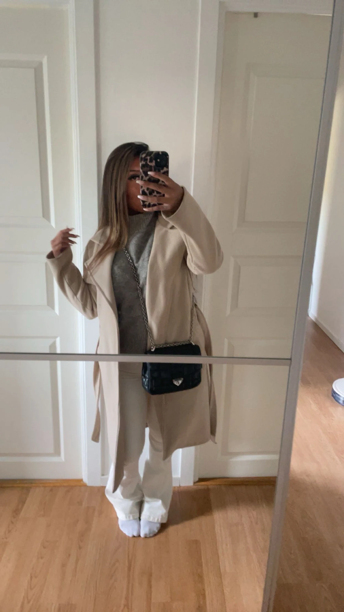 Beige lång kappa  - 1