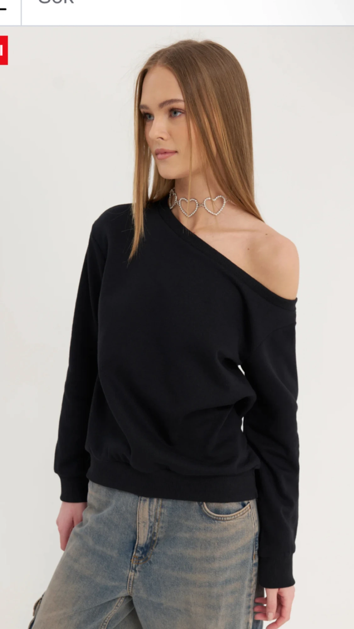 Svart offshoulder sweatshirt