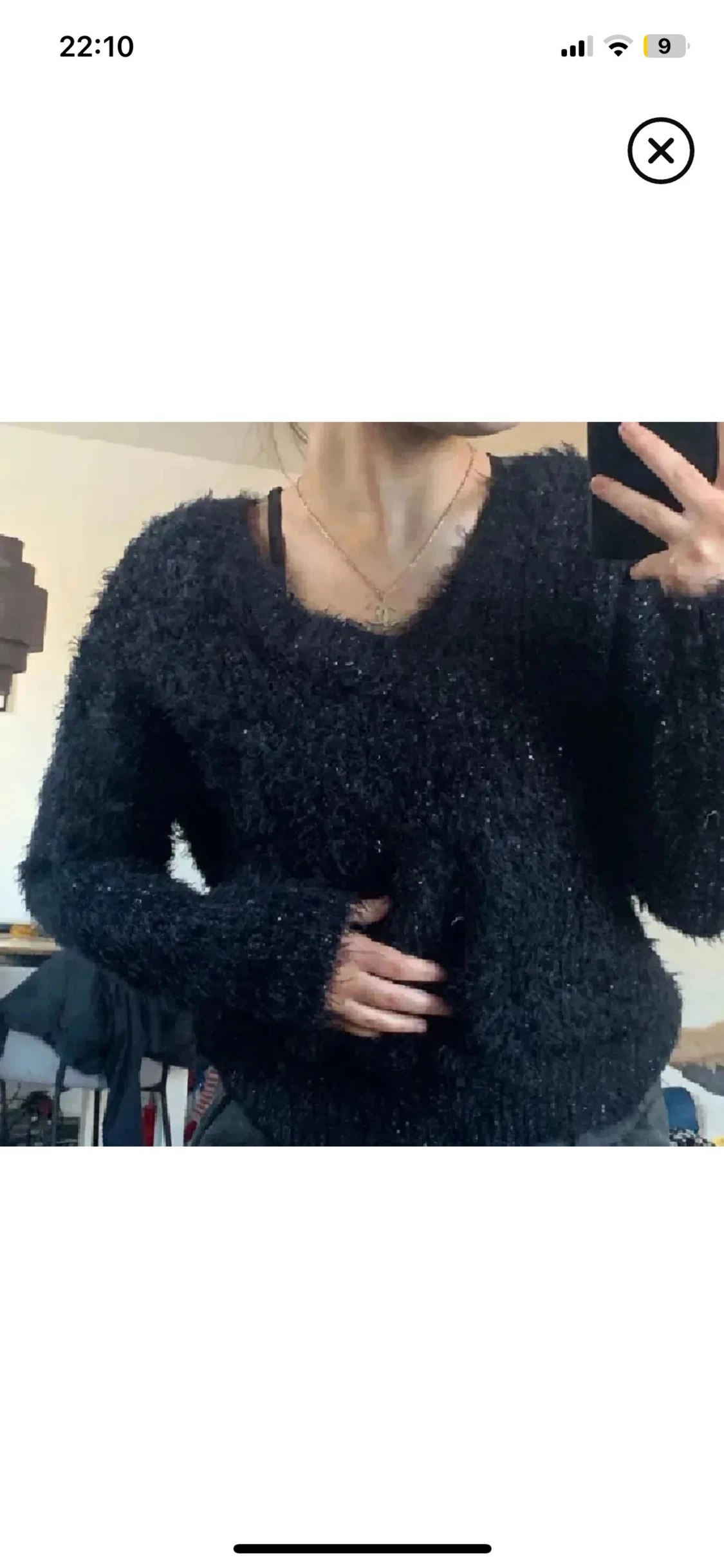 Svart fluffig stickad tröja Sincerely Loved - 3