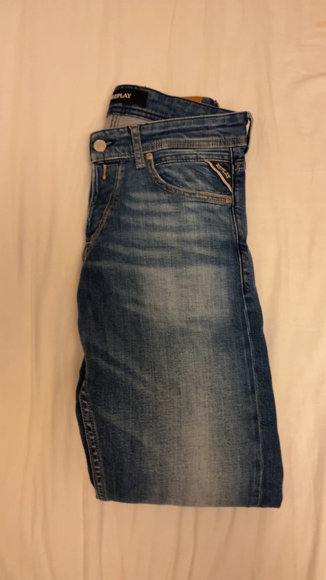 Replay Grover straight jeans blå