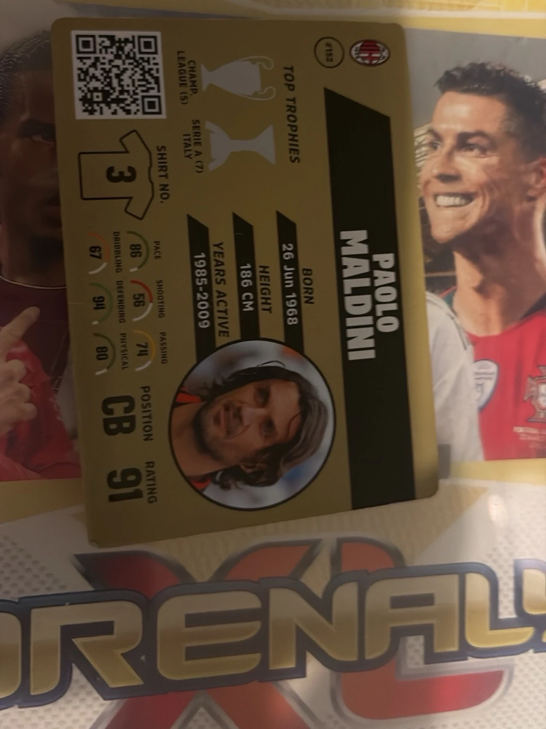 Ett jätte rare Paolo Maldini samlarkort Adrenalyn XL från 2018 - 1