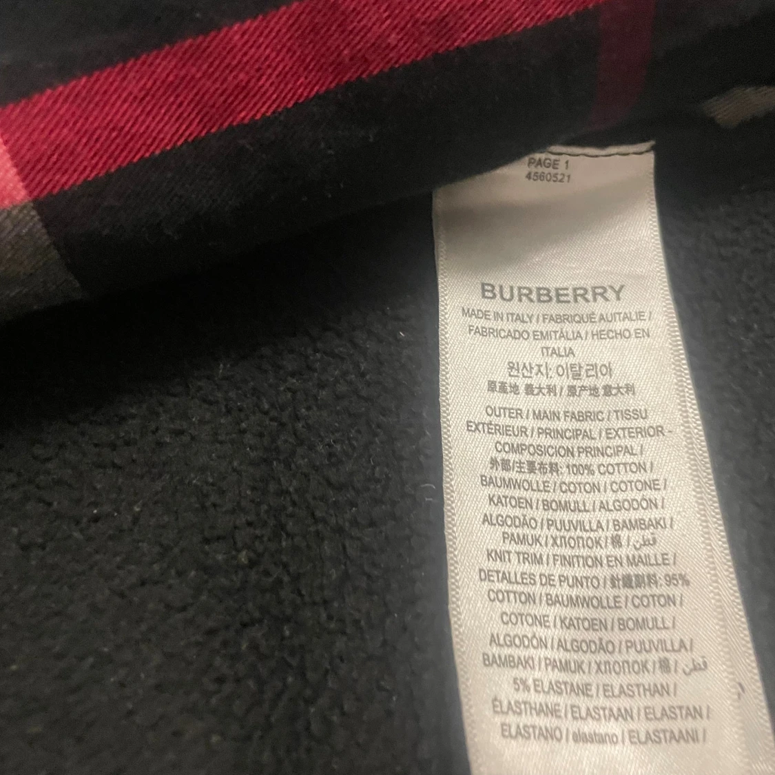 Svart Burberry hoodie med dragkedja som är sönder  - 2