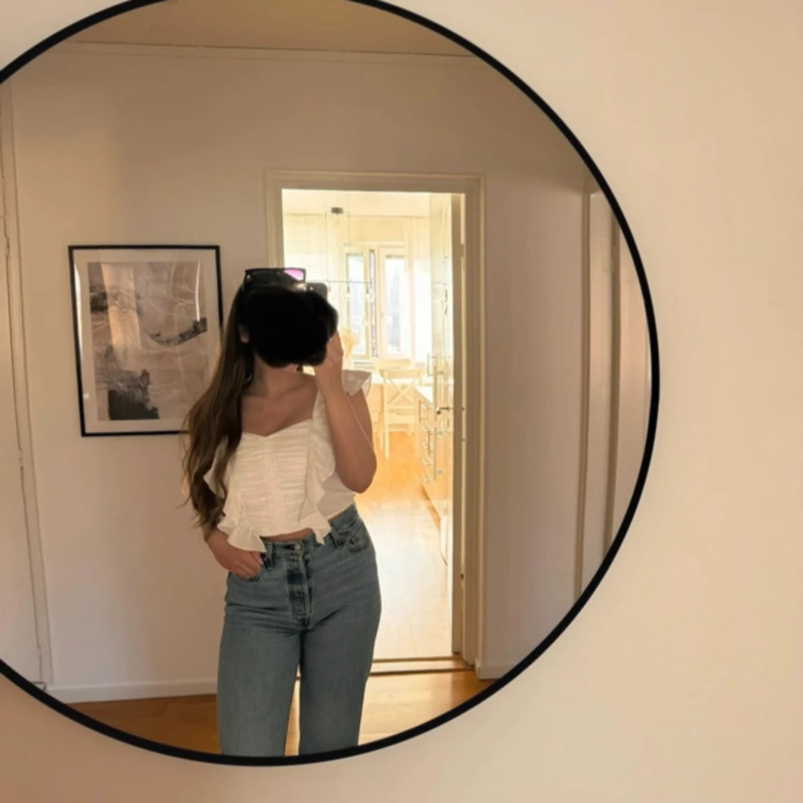 Vit topp i linne-look från HM - 2