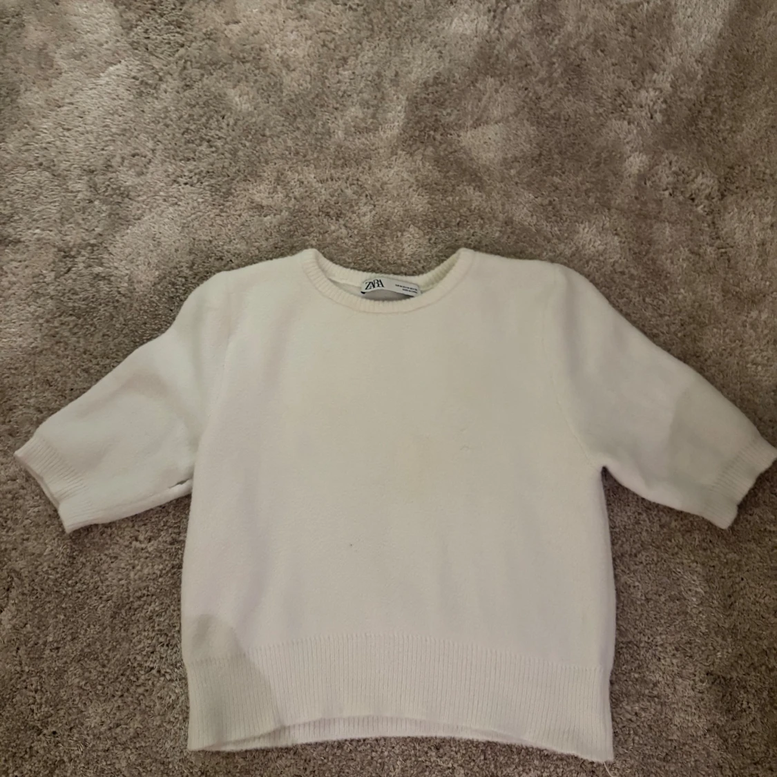 Vit stickad tröja från Zara