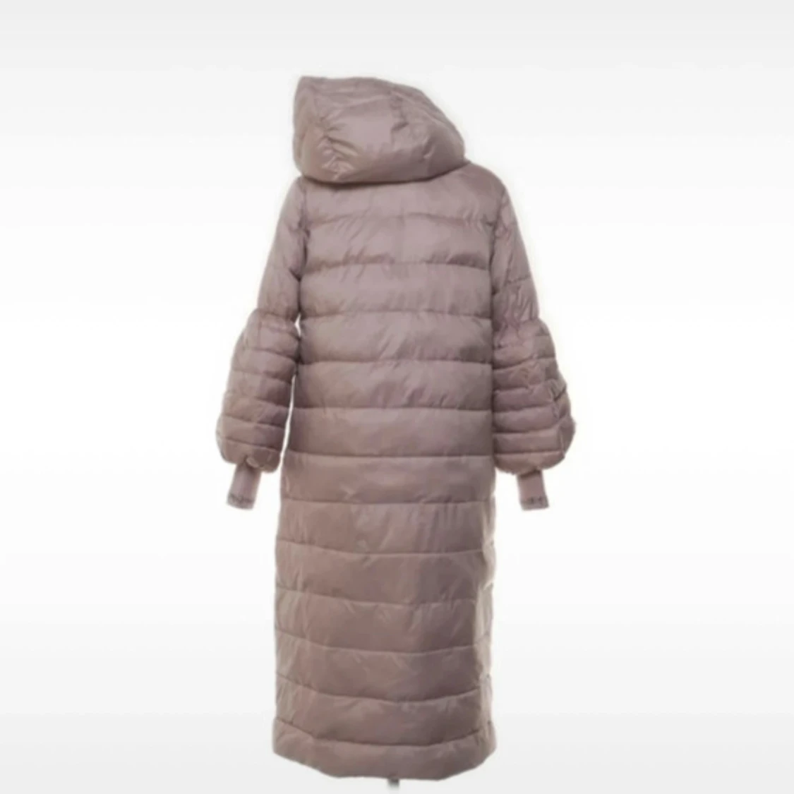 Beige lång dunjacka  - 1