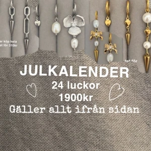 Julkalender smycken  - Man får det populäraste av ringar, halsband, örhängen. Alla örhängen kommer i par❤️ spårbar frakt som kostar Max 80kr❤️ beror på vad det kommer väga. Man kan önska några få smycken om man vill 