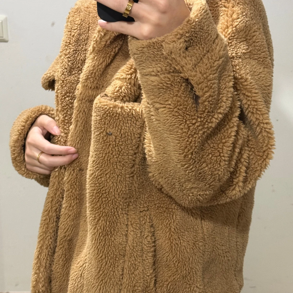 Beige teddyjacka - 90