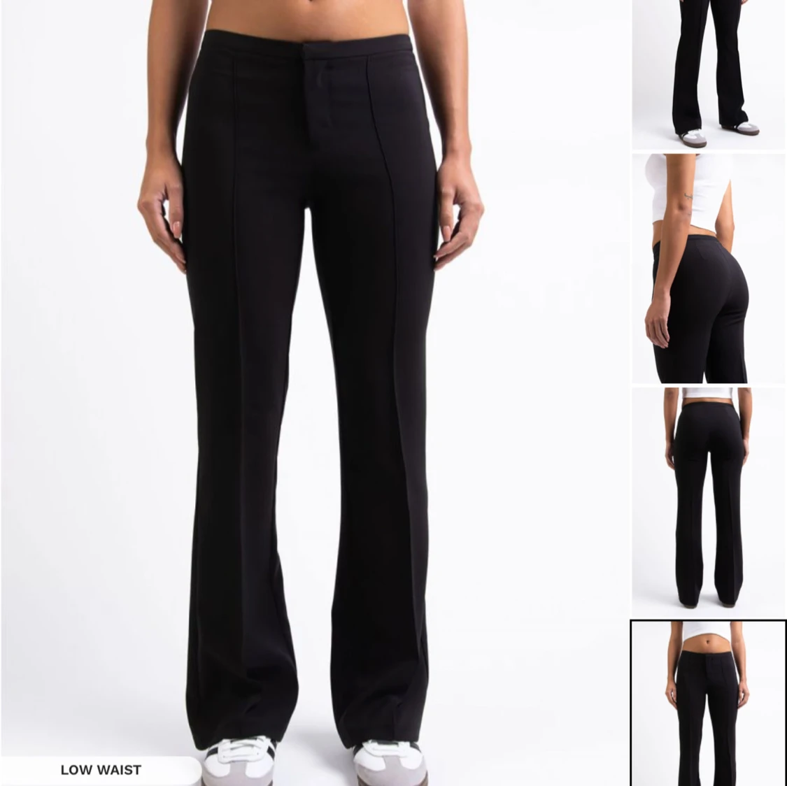 Svarta lågmidjade kostymbyxor