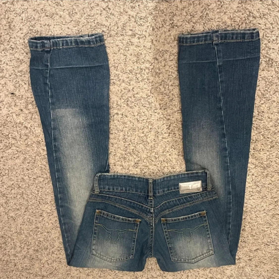 Blå bootcut lowwaist jeans - 90