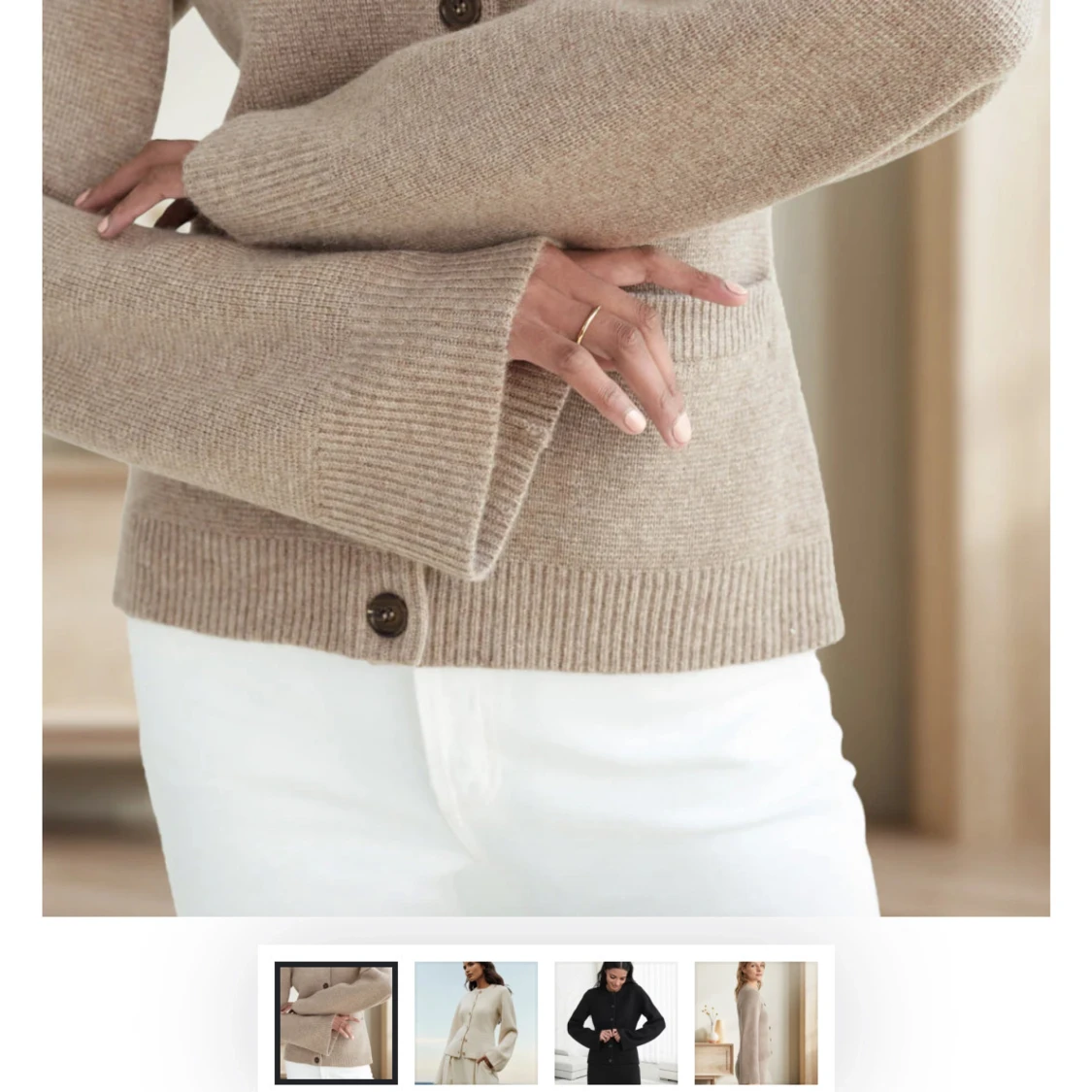 Beige kofta med knappar - 91