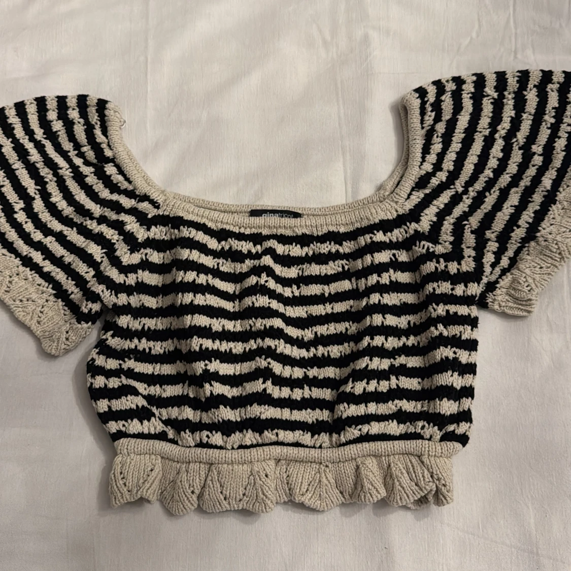 Randig stickad topp