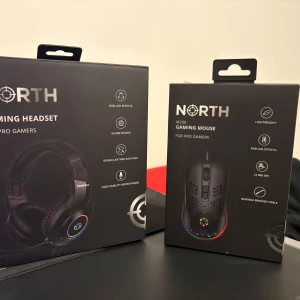 North gaming headset och mus - Säljer dessa som ett paket pris råkade köpa dubbletter kvitto dom är helt nya aldrig användfinns bra hörlurar samt väldigt bra och enkel mus båda lyser och man kan samtidig ändra färger båda är RBL ljus. 