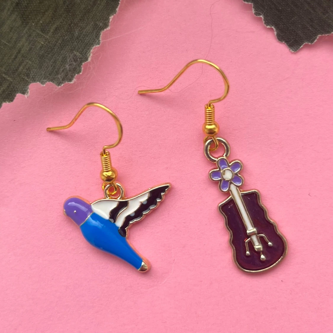 Fågel och fjol örhängen 