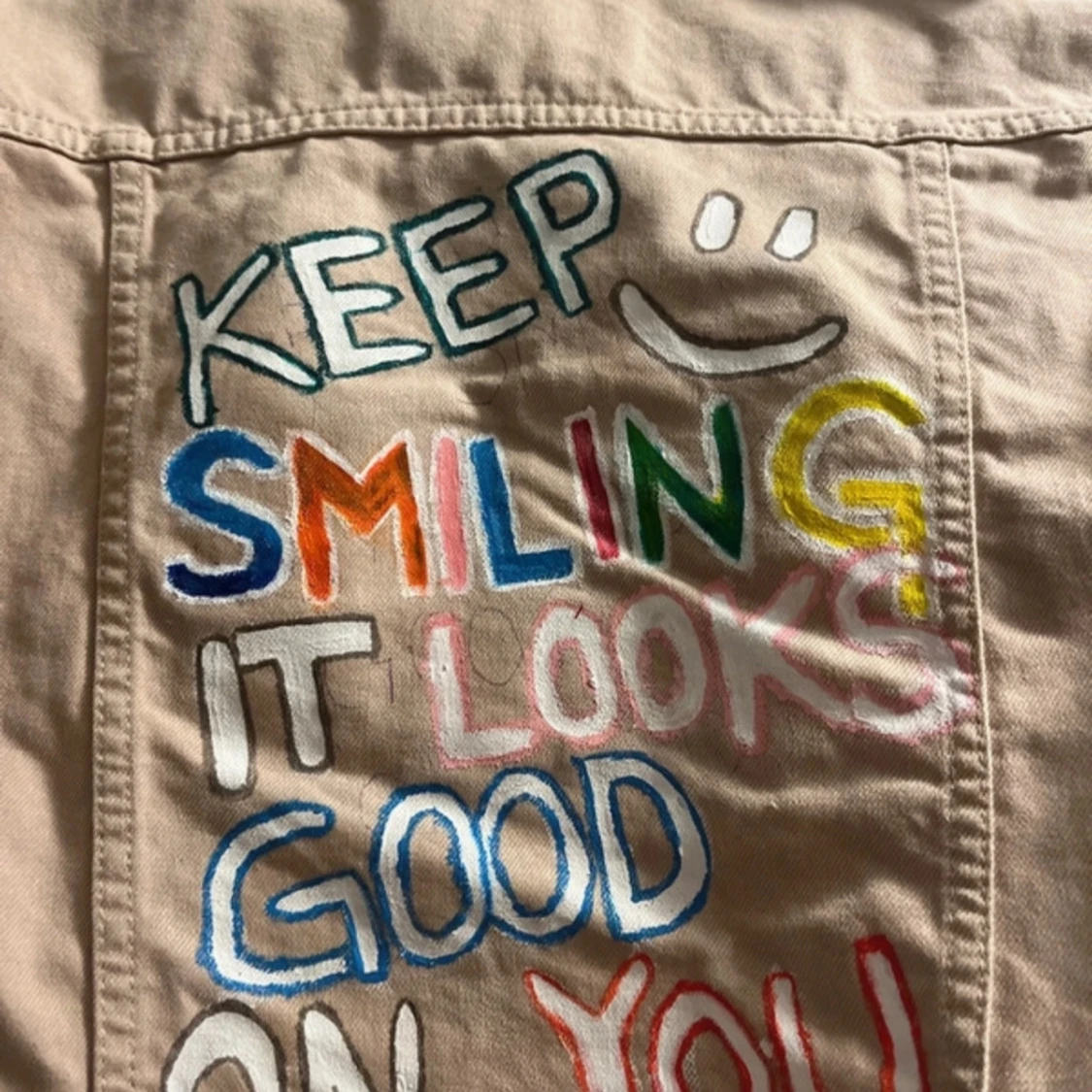 Jeansjacka med målat på - 90