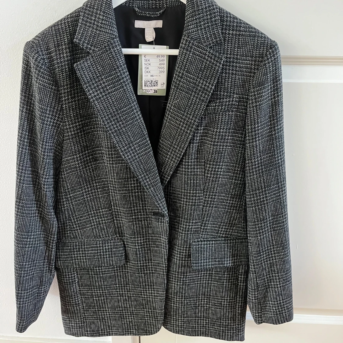 Oanvänd Svartvit rutig kavaj  - 4