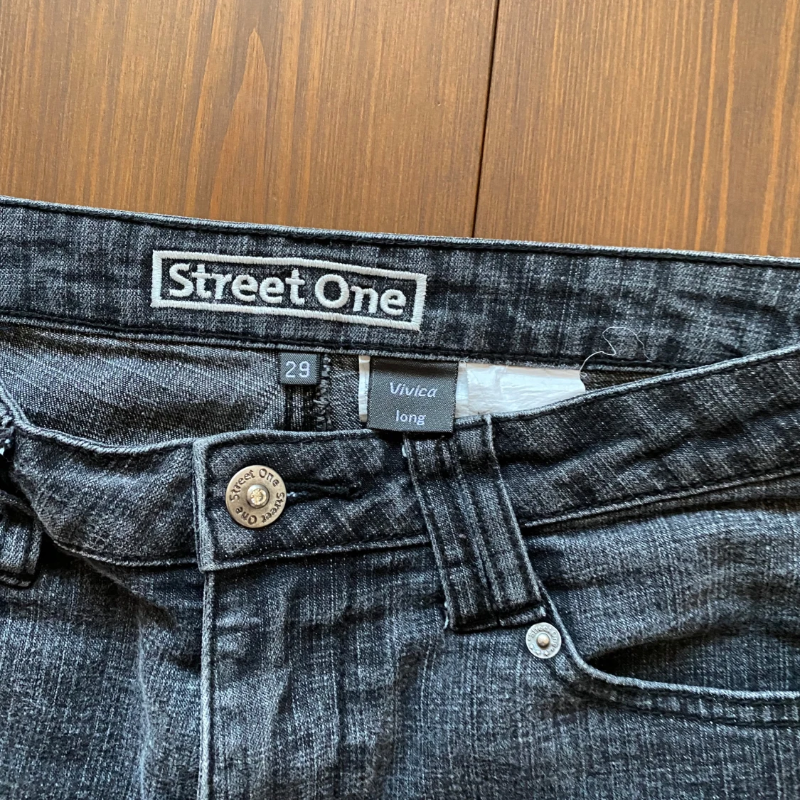 Y2k lågmidjade bootcut grå jeans - 2