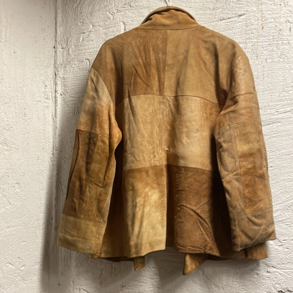 Beige mockajacka med mönstrat foder - 1